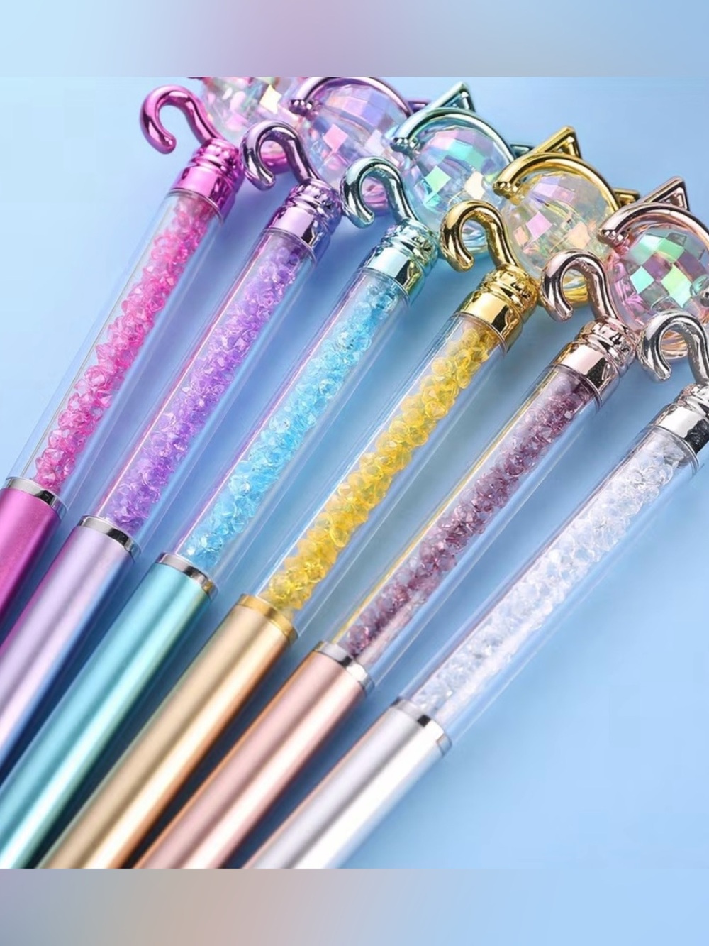 Colorful Rhinestone Cat Pens - Picture 5 of 7